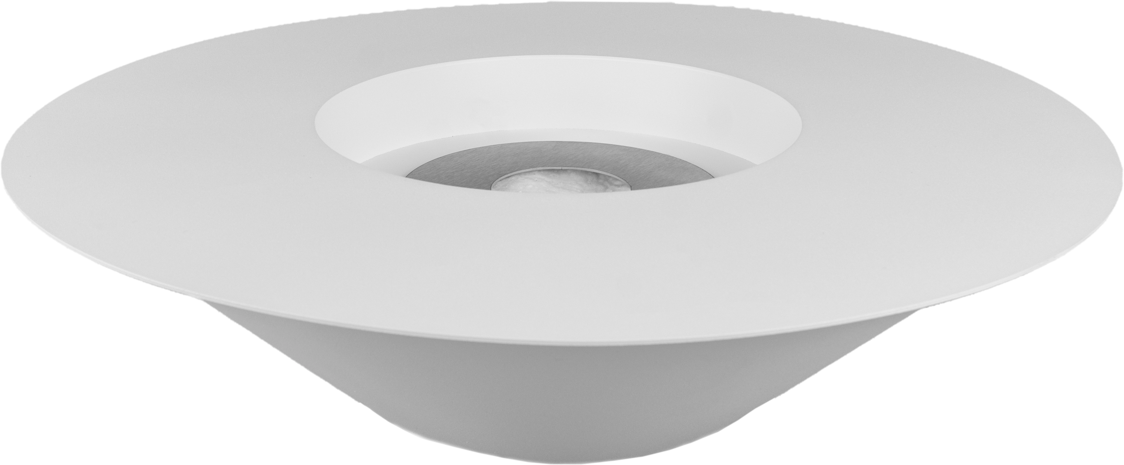 Campo24 fire bowl round white - 60x15cm - garden fire bowl / outdoor fire bowl / fire bowl for terrace / modern design fire bowl