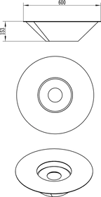 Campo24 fire bowl round white - 60x15cm - garden fire bowl / outdoor fire bowl / fire bowl for terrace / modern design fire bowl