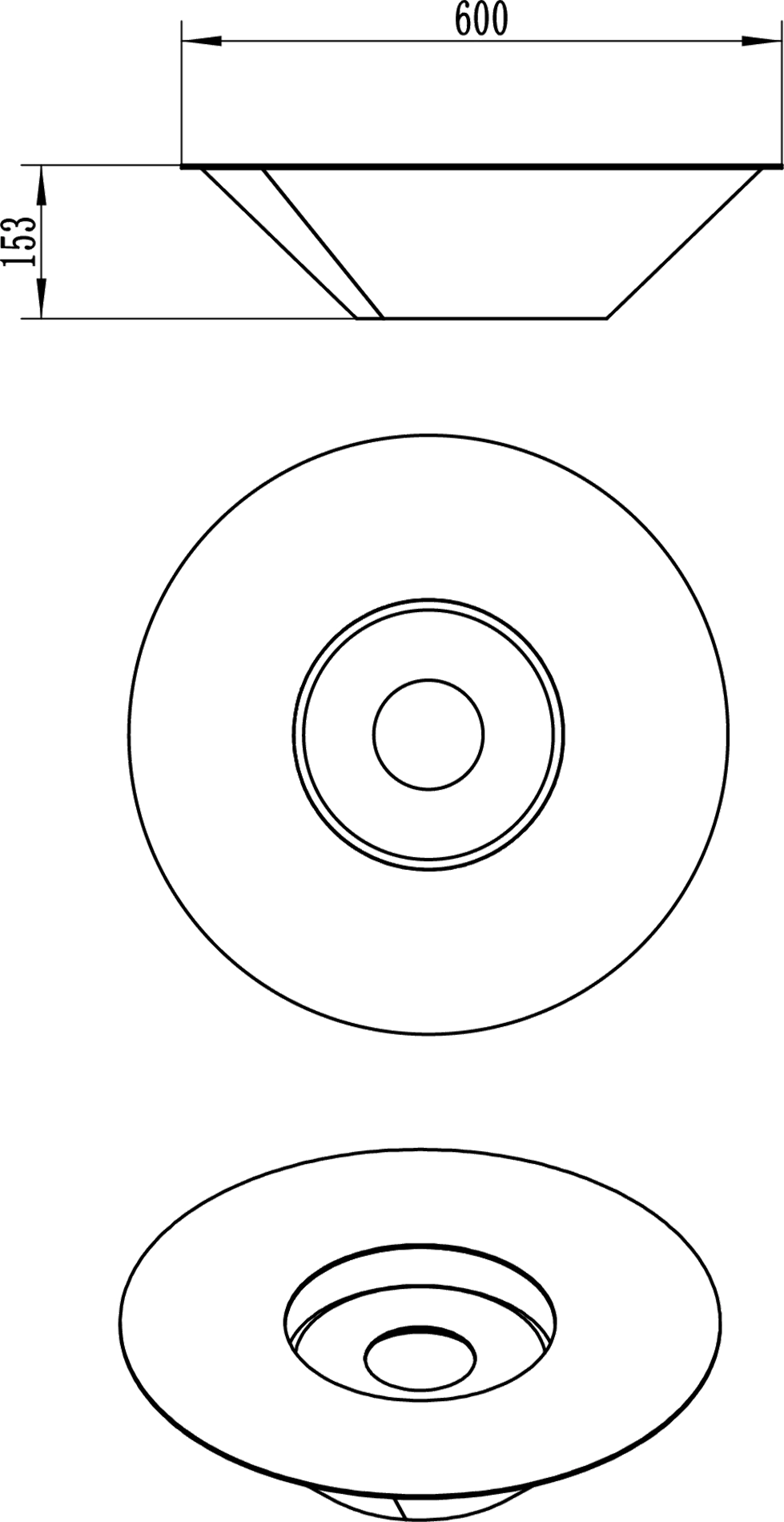 Campo24 fire bowl round white - 60x15cm - garden fire bowl / outdoor fire bowl / fire bowl for terrace / modern design fire bowl