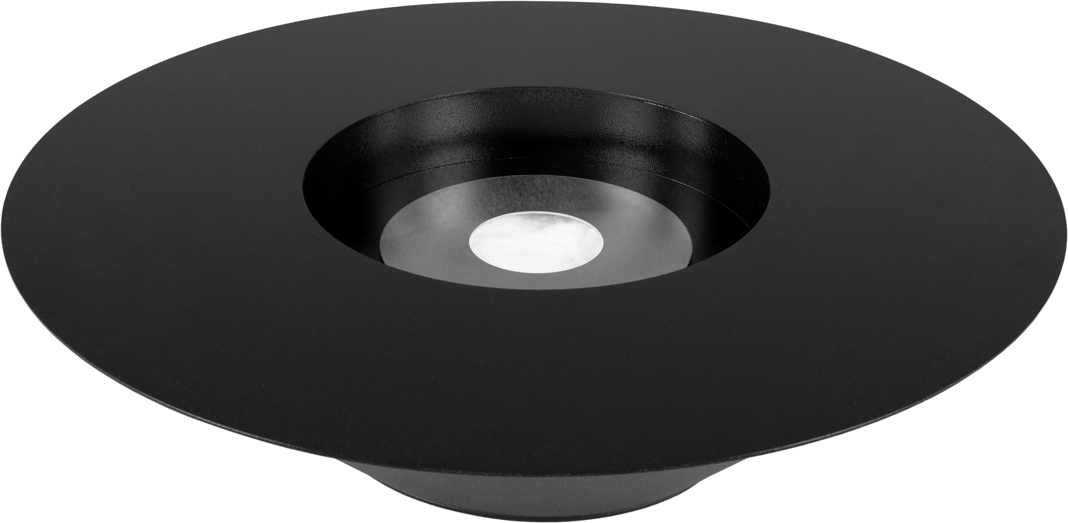 Campo24 - Fire bowl round black - 60x15cm - Garden fire bowl / Outdoor fire bowl / Fire bowl for terrace / Modern design fire bowl