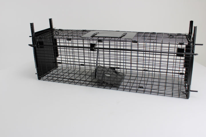 Campo24 Marderfalle Kastenfalle Lebendfalle Drahtkasten-60x18x20cm, doppelter Einlauf
