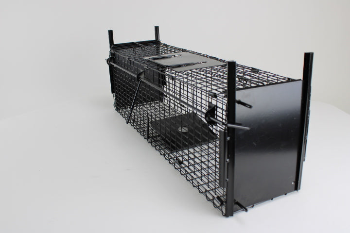 Campo24 Marderfalle Kastenfalle Lebendfalle Drahtkasten-60x18x20cm, doppelter Einlauf