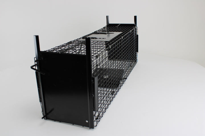 Campo24 Marderfalle Kastenfalle Lebendfalle Drahtkasten-60x18x20cm, doppelter Einlauf