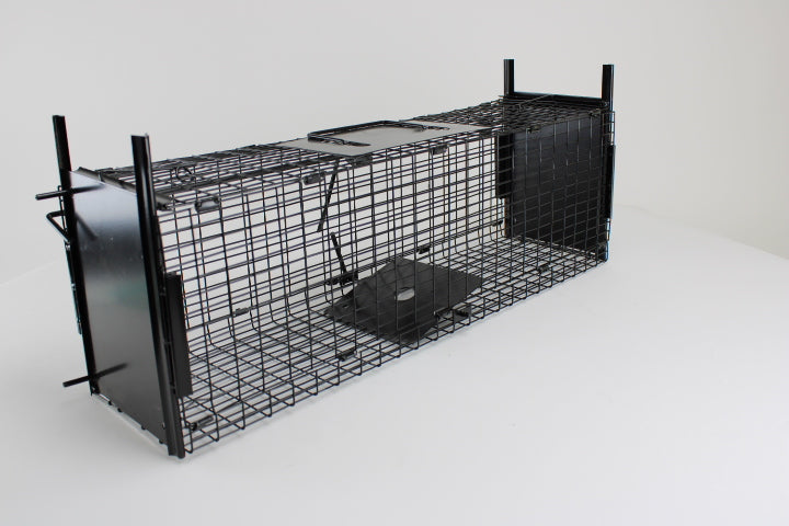 Campo24 Marderfalle Kastenfalle Lebendfalle Drahtkasten-60x18x20cm, doppelter Einlauf
