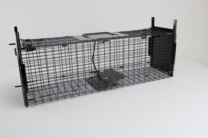 Campo24 Marderfalle Kastenfalle Lebendfalle Drahtkasten-60x18x20cm, doppelter Einlauf