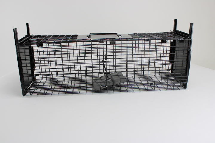 Campo24 Marderfalle Kastenfalle Lebendfalle Drahtkasten-60x18x20cm, doppelter Einlauf