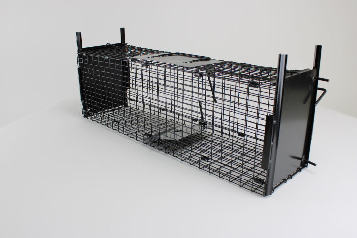 Campo24 Marderfalle Kastenfalle Lebendfalle Drahtkasten-60x18x20cm, doppelter Einlauf