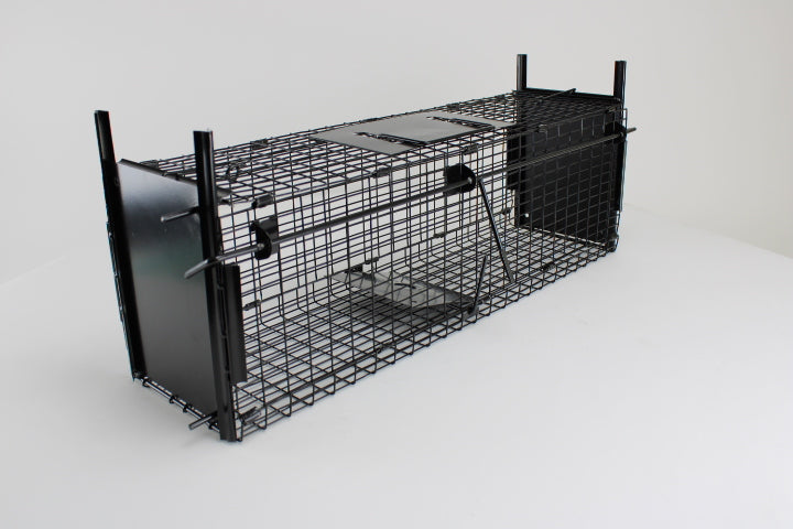 Campo24 Marderfalle Kastenfalle Lebendfalle Drahtkasten-60x18x20cm, doppelter Einlauf