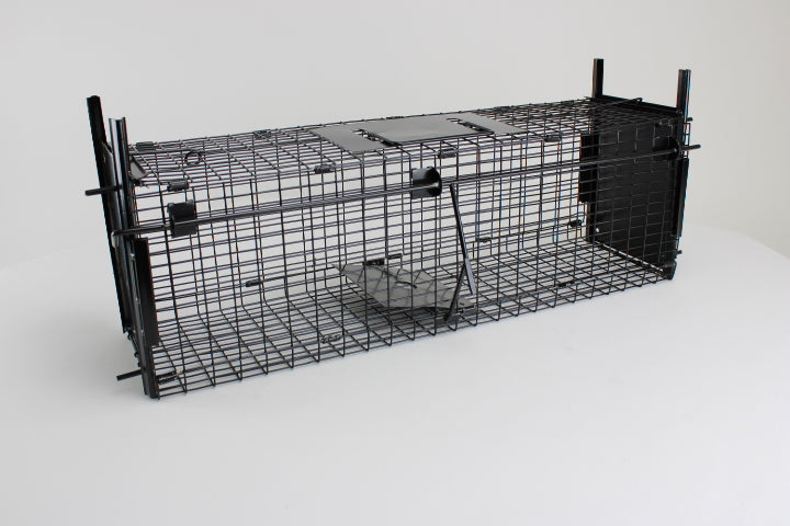 Campo24 Marderfalle Kastenfalle Lebendfalle Drahtkasten-60x18x20cm, doppelter Einlauf