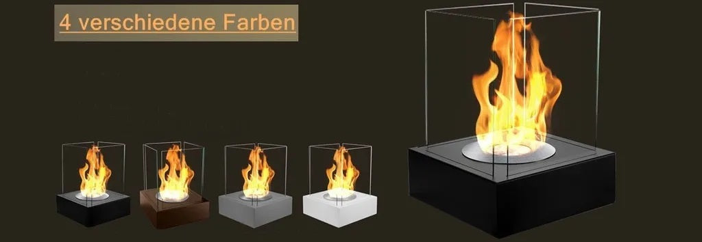 Campo24 - Gartenfeuer braun 40x40x52 cm Ethanol Kamin Gartenkamin Ethanolkamin *
