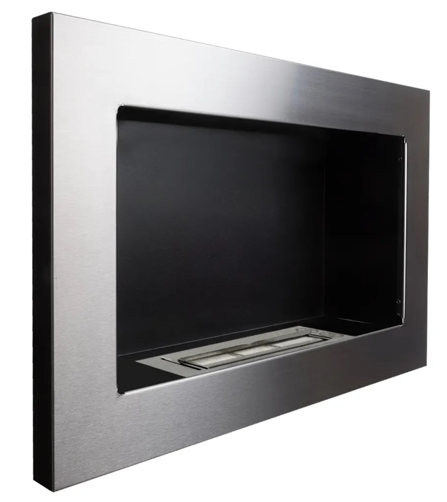 Campo24 gel and wall ethanol fireplace, stainless steel, 65cm