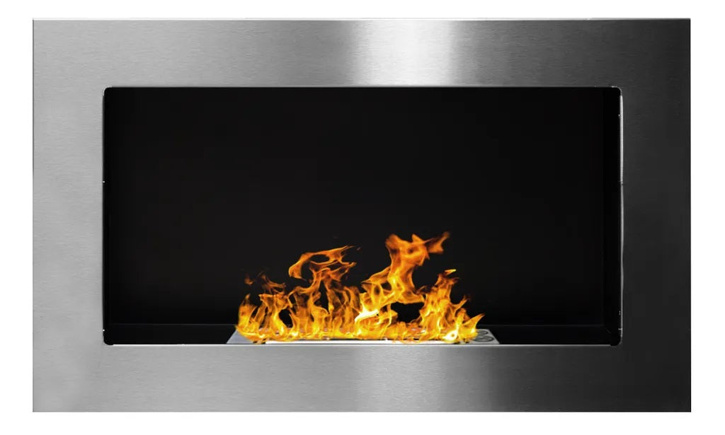 Campo24 gel and wall ethanol fireplace, stainless steel, 65cm