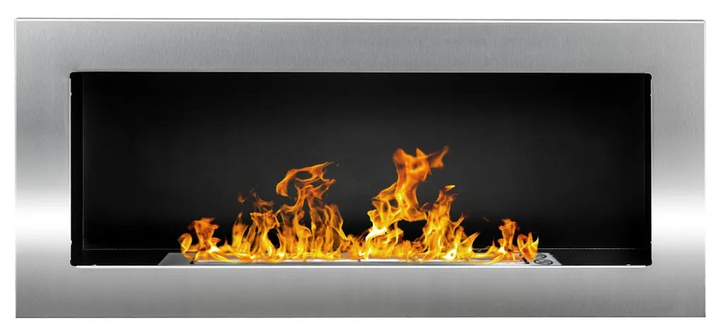 Campo24 gel and wall ethanol fireplace, stainless steel, 90 cm