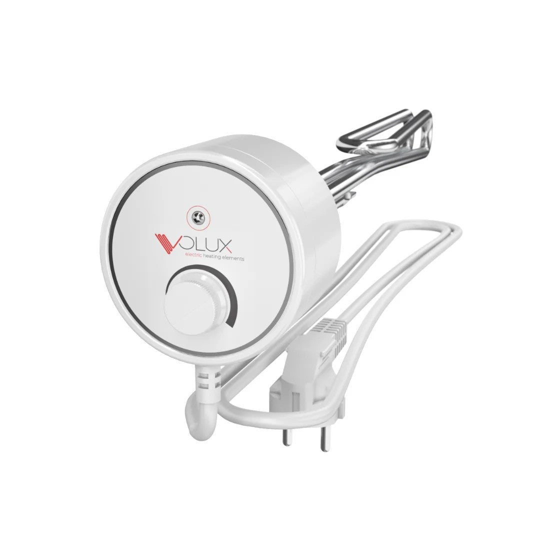 Campo24 Elektro-Heizstab 1500-3000W – Heizpatrone für Boiler, Warmwasserspeicher & Pufferspeicher, Temperaturregelung 25-70°C, IP44, Kupfer-Heizelement, Elektronischer Thermostat