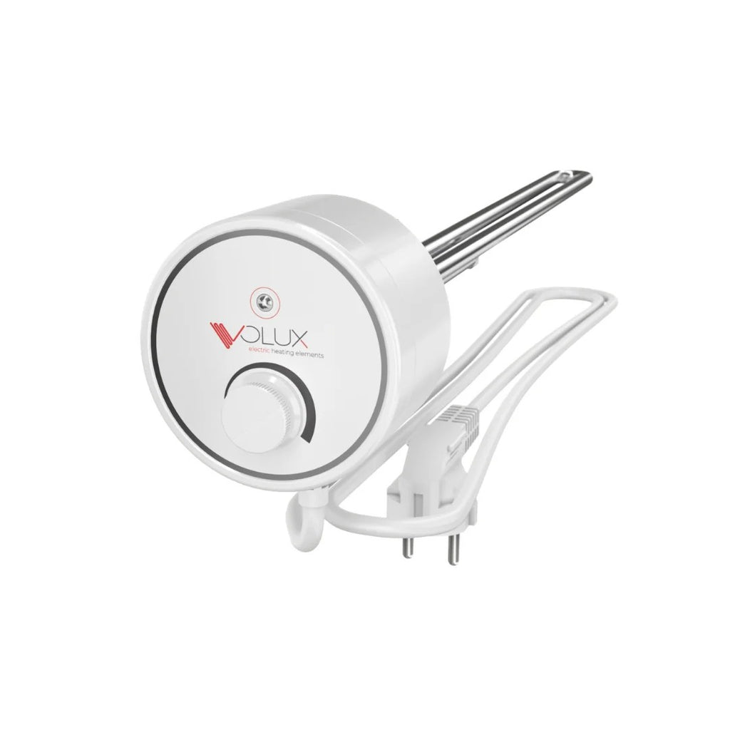 Campo24 Elektro-Heizstab 1500-3000W – Heizpatrone für Boiler, Warmwasserspeicher & Pufferspeicher, Temperaturregelung 25-70°C, IP44, Kupfer-Heizelement, Elektronischer Thermostat