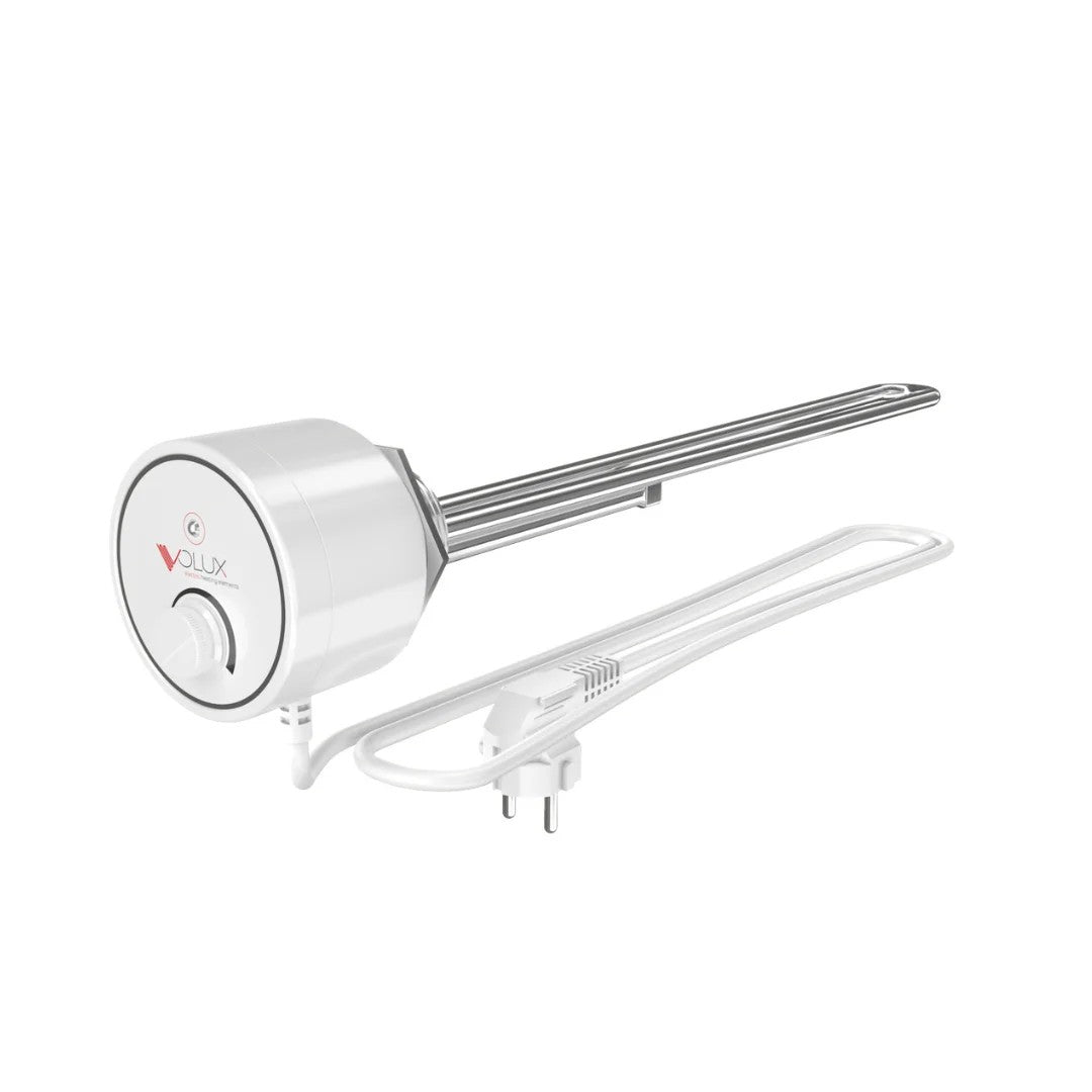 Campo24 Elektro-Heizstab 1500-3000W – Heizpatrone für Boiler, Warmwasserspeicher & Pufferspeicher, Temperaturregelung 25-70°C, IP44, Kupfer-Heizelement, Elektronischer Thermostat