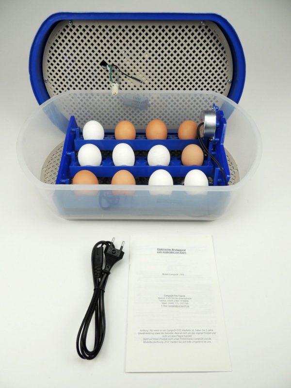 für bis zu 48 Eier Inkubator Campo24 S12 Motorbrüter autom Inkubator Wendung Brutapparat 